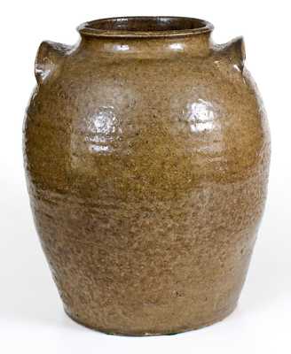 Four-Gallon Alkaline-Glazed Stoneware Jar, Edgefield District, SC origin, circa 1845
