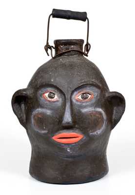 Rare Painted African-American Woman Face Jug