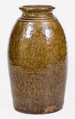James Franklin Seagle, Vale, Lincoln County, NC Alkaline-Glazed Stoneware Jar, Stamped 