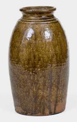 James Franklin Seagle, Vale, Lincoln County, NC Alkaline-Glazed Stoneware Jar, Stamped 