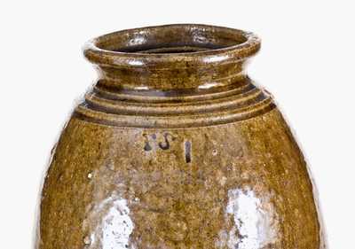 James Franklin Seagle, Vale, Lincoln County, NC Alkaline-Glazed Stoneware Jar, Stamped 