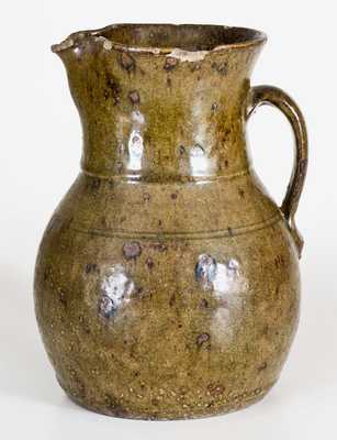 One-Gallon Alkaline-Glazed Stoneware Pitcher, Crawford County, GA origin, mid 19th century