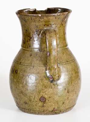 One-Gallon Alkaline-Glazed Stoneware Pitcher, Crawford County, GA origin, mid 19th century