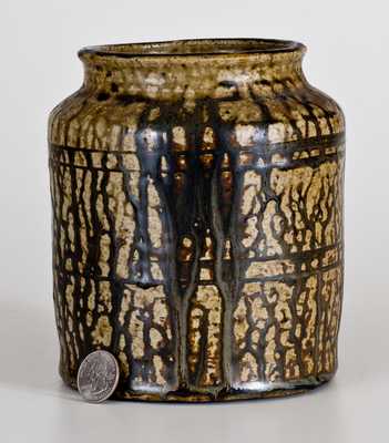 Small Alkaline-Glazed Stoneware Jar, possibly B.F. Landrum, Edgefield District, SC, c1850