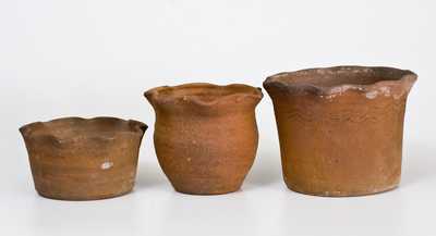 Three Stoneware Flowerpots, attributed to B.B. Craig, Vale, NC, 20th century