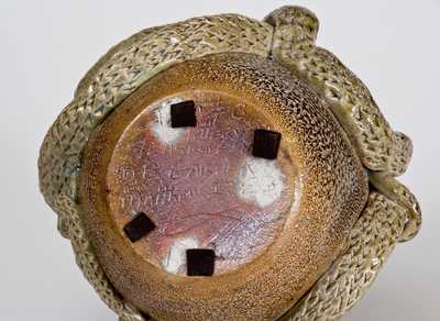 Modern Salt-Glazed Stoneware Temperance Jug, Signed