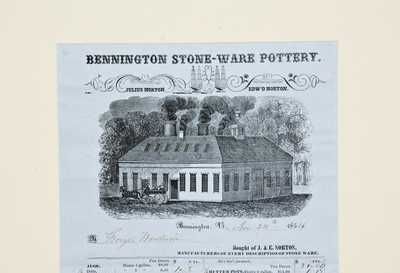 Framed J. & E. Norton, Bennington, VT Stoneware Price List, Dated November 24, 1854