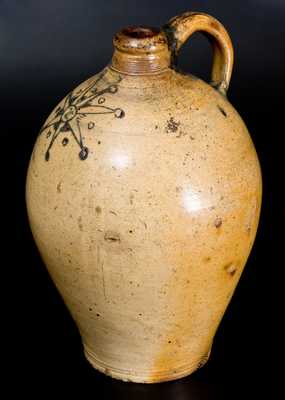 Very Rare New York City Stoneware Sunface Jug, early 19th century