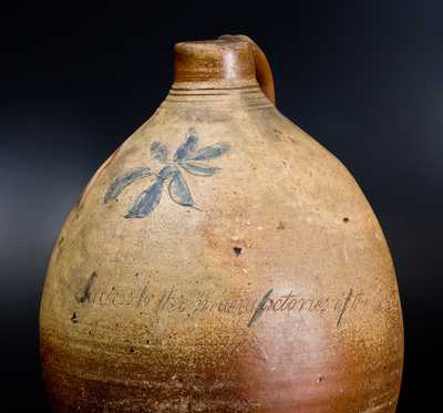 Important Stoneware Jug Inscribed 