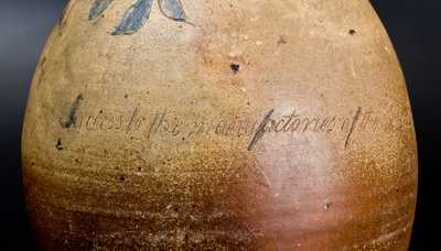 Important Stoneware Jug Inscribed 