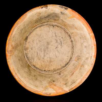 Exceptional North Carolina Moravian Redware Dish, 1780-1810