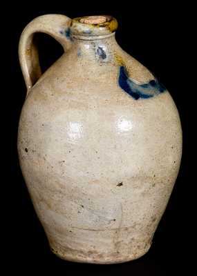 1/4 Gal. C. CROLIUS / MANUFACTURER / NEW-YORK Stoneware Jug w/ Cobalt Decoration