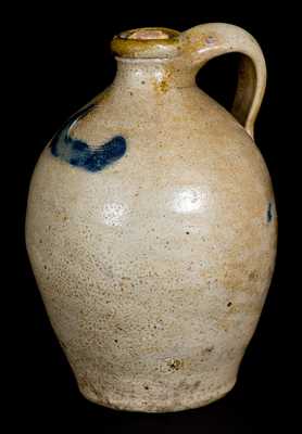 1/4 Gal. C. CROLIUS / MANUFACTURER / NEW-YORK Stoneware Jug w/ Cobalt Decoration