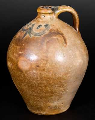 Ovoid Stoneware Jug with Cobalt Decoration, New Jersey, possibly J. Eaton, South River
