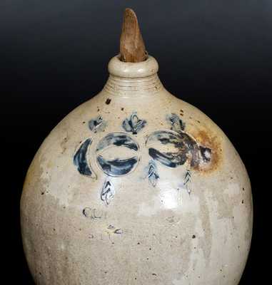 2 Gal. COMMERAWS / STONEWARE Jug with Impressed Decoration, Manhattan, circa 1810