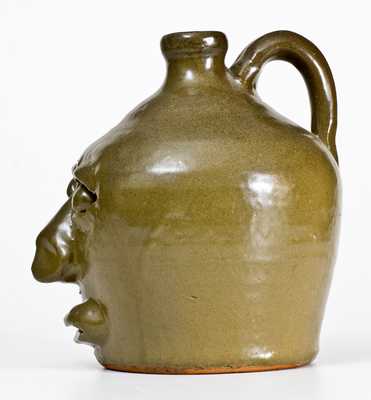 Fine Early Lanier Meaders Stoneware Face Jug Signed 