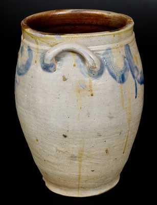 3 Gal. C. CROLIUS / MANUFACTURER / NEW-YORK Stoneware Jar with Brushed Decoration