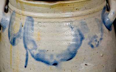 3 Gal. C. CROLIUS / MANUFACTURER / NEW-YORK Stoneware Jar with Brushed Decoration