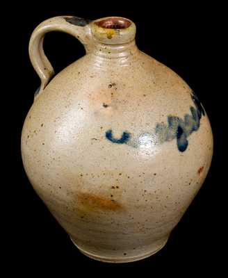 1/2 Gal. C. CROLIUS / MANUFACTURER / NEW-YORK Stoneware Jug with Cobalt Decoration