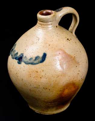 1/2 Gal. C. CROLIUS / MANUFACTURER / NEW-YORK Stoneware Jug with Cobalt Decoration