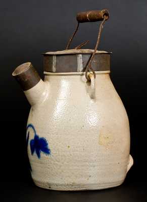 Stoneware Batter Pail with Floral Decoration att. White Pottery, Utica, NY