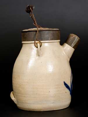 Stoneware Batter Pail with Floral Decoration att. White Pottery, Utica, NY