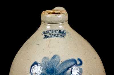 H. SCHULER / PARIS, ONT. Stoneware Jug with Floral Decoration