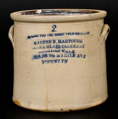 BROOKLYN, NY Stoneware Advertising Crock Impressed