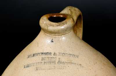 FLETCHER & NORTON / WESTFIELD, MASS. Stoneware Advertising Jug