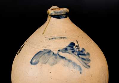 3 Gal. I. V. MACHETT (Cornwall, NY) Stoneware Jug with Cobalt Decoration