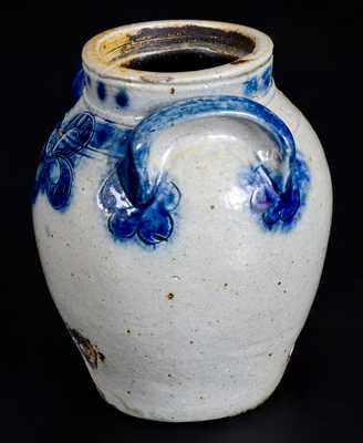 Very Fine Pint-Sized Stoneware Jar with Incised Decoration, New York State, circa 1820s