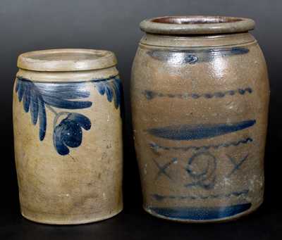 Lot of Two: Decorated Stoneware Jars, Baltimore, MD and Western PA Origin