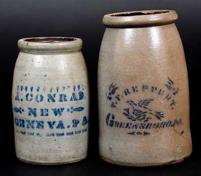 Lot of Two: Western PA Stoneware Canning Jars