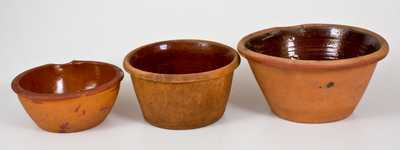 Lot of Three: Redware Pans