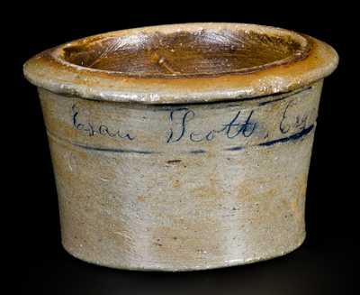 Miniature Western PA Stoneware Bowl Inscribed "Esau Scott, Esq."