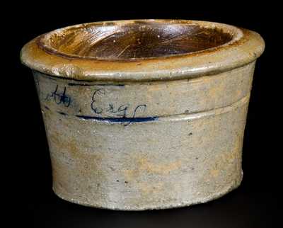 Miniature Western PA Stoneware Bowl Inscribed "Esau Scott, Esq."