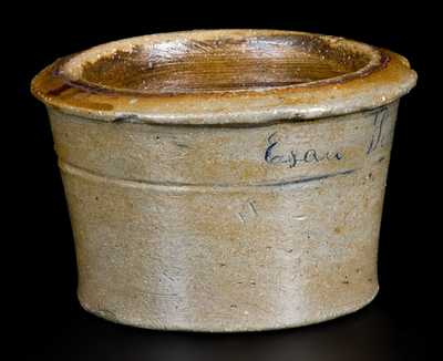 Miniature Western PA Stoneware Bowl Inscribed "Esau Scott, Esq."