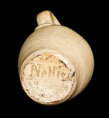 Miniature Stoneware Jug with Floral Decoration, New York State, circa 1860