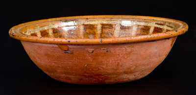 Scarce Slip-Decorated Redware Bowl, attrib. Henry Adam, Hagerstown, MD c1815