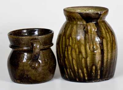 Lot of Two: Squat Double-Handled Crawford County, Georgia Stoneware Jars