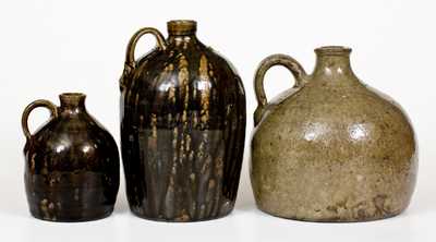 Lot of Three: Crawford County, Georgia Stoneware Jugs, One Marked BB (Billy Bryant)