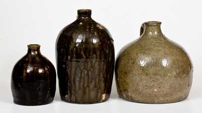 Lot of Three: Crawford County, Georgia Stoneware Jugs, One Marked BB (Billy Bryant)