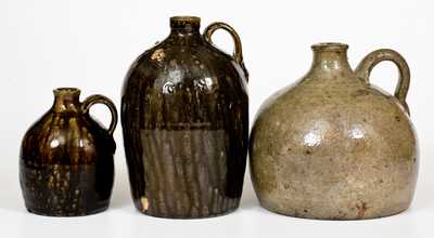 Lot of Three: Crawford County, Georgia Stoneware Jugs, One Marked BB (Billy Bryant)