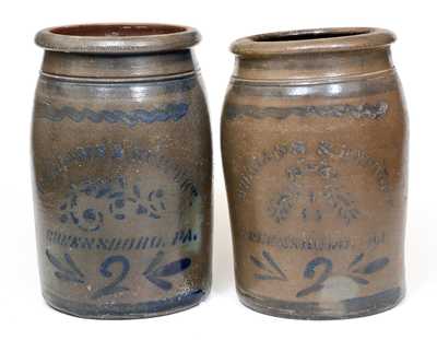 Lot of Two: 2 Gal. WILLIAMS & REPPERT / GREENSBORO, PA Stoneware Jars