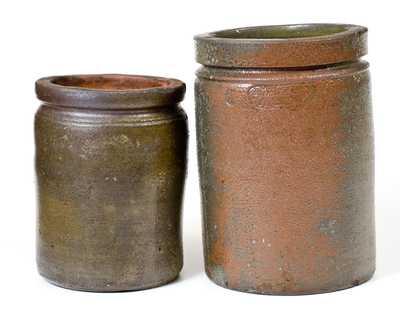 Lot of Two: STRASBURG, VA Stoneware Jars Marked J. EBERLY & SON and L. D. FUNKHOUSER