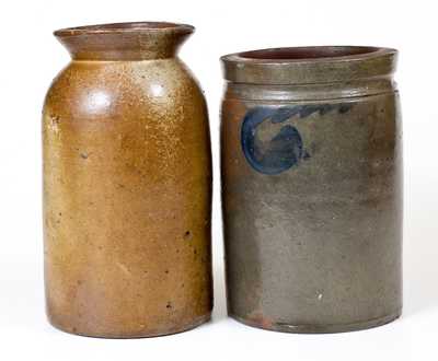 Lot of Two: STRASBURG, VA Stoneware Jars Marked SOLOMON BELL and S. BELL & SON