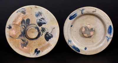 Lot of Two: Decorated Stoneware Lids