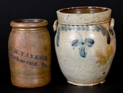 Lot of Two: Philadelphia Stoneware Jar and E. B. TAYLOR / RICHMOND, VA Stoneware Jar