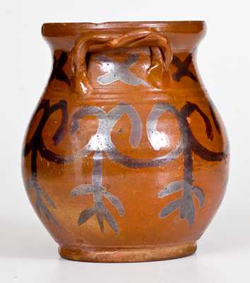 Fine Redware Jar att. David Mandeville, Circleville, NY, circa 1830