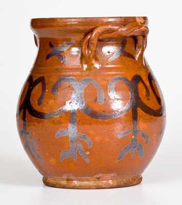Fine Redware Jar att. David Mandeville, Circleville, NY, circa 1830